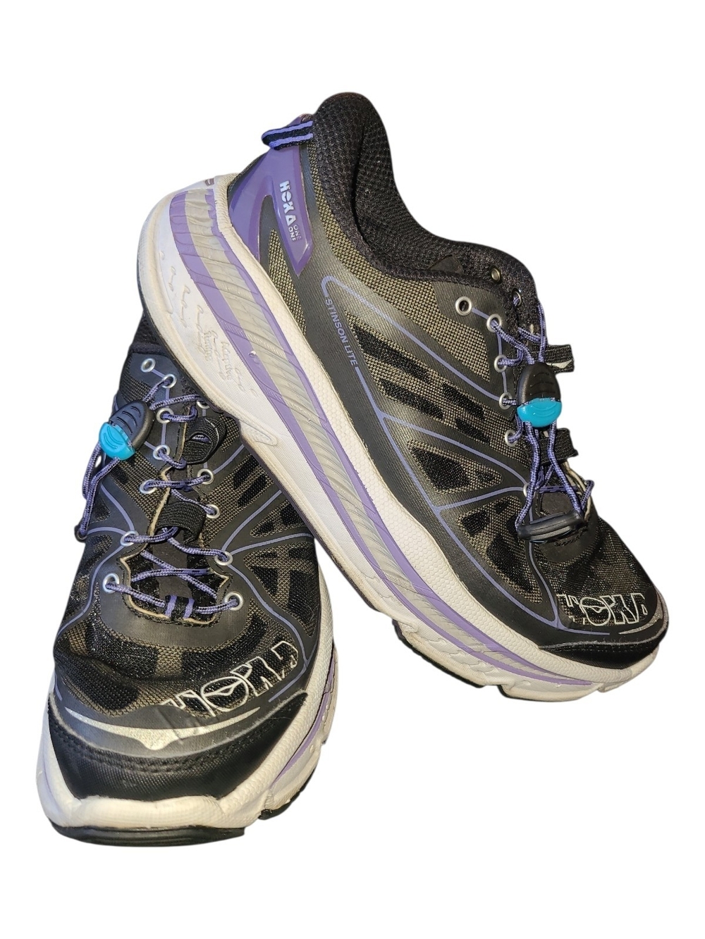 Hoka One One Stinson Lite Running Shoes - Gray with Lavender Accents Size 8